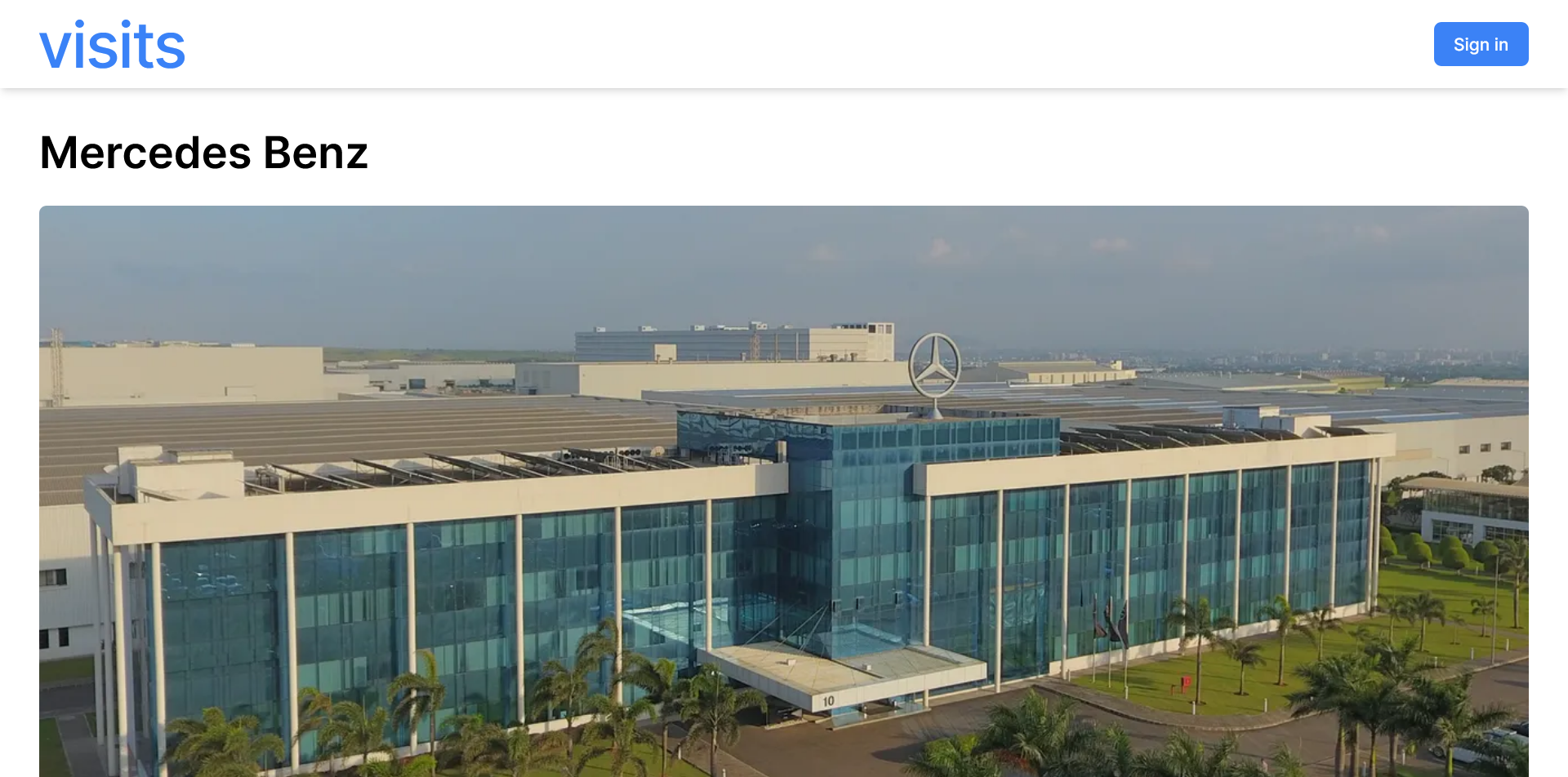 Mercedes Benz visits page